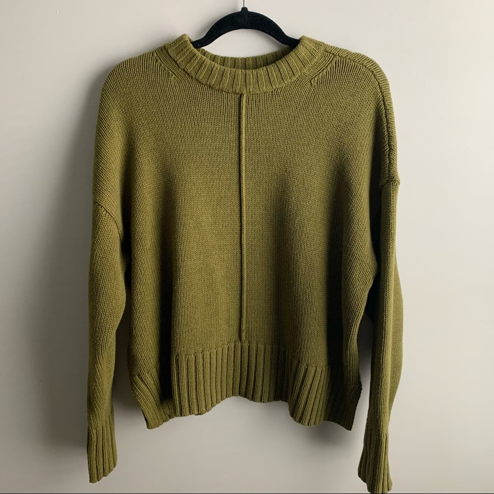 4/$25 | Olive Green Reverse Knit Oversized Sweater